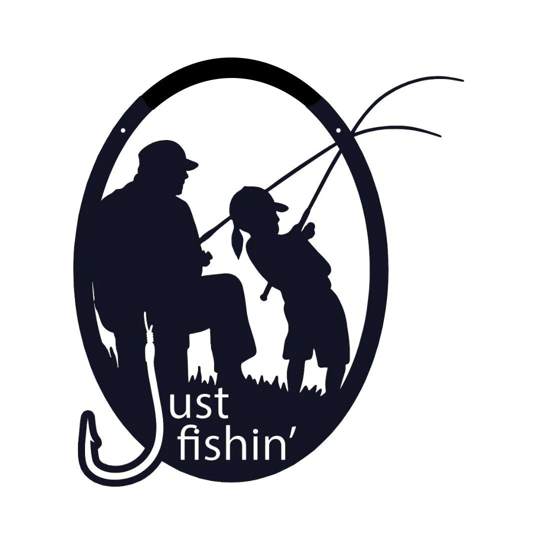 Just Fishing Family Sign Monogram