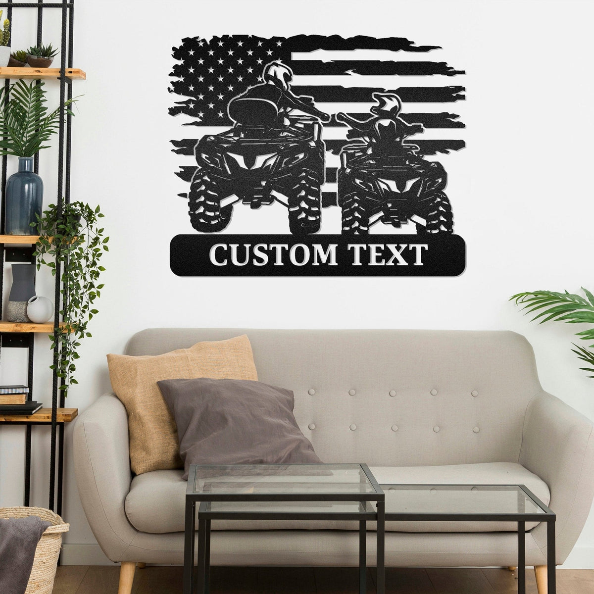 Family ATV American Flag Motorcycle Monogram