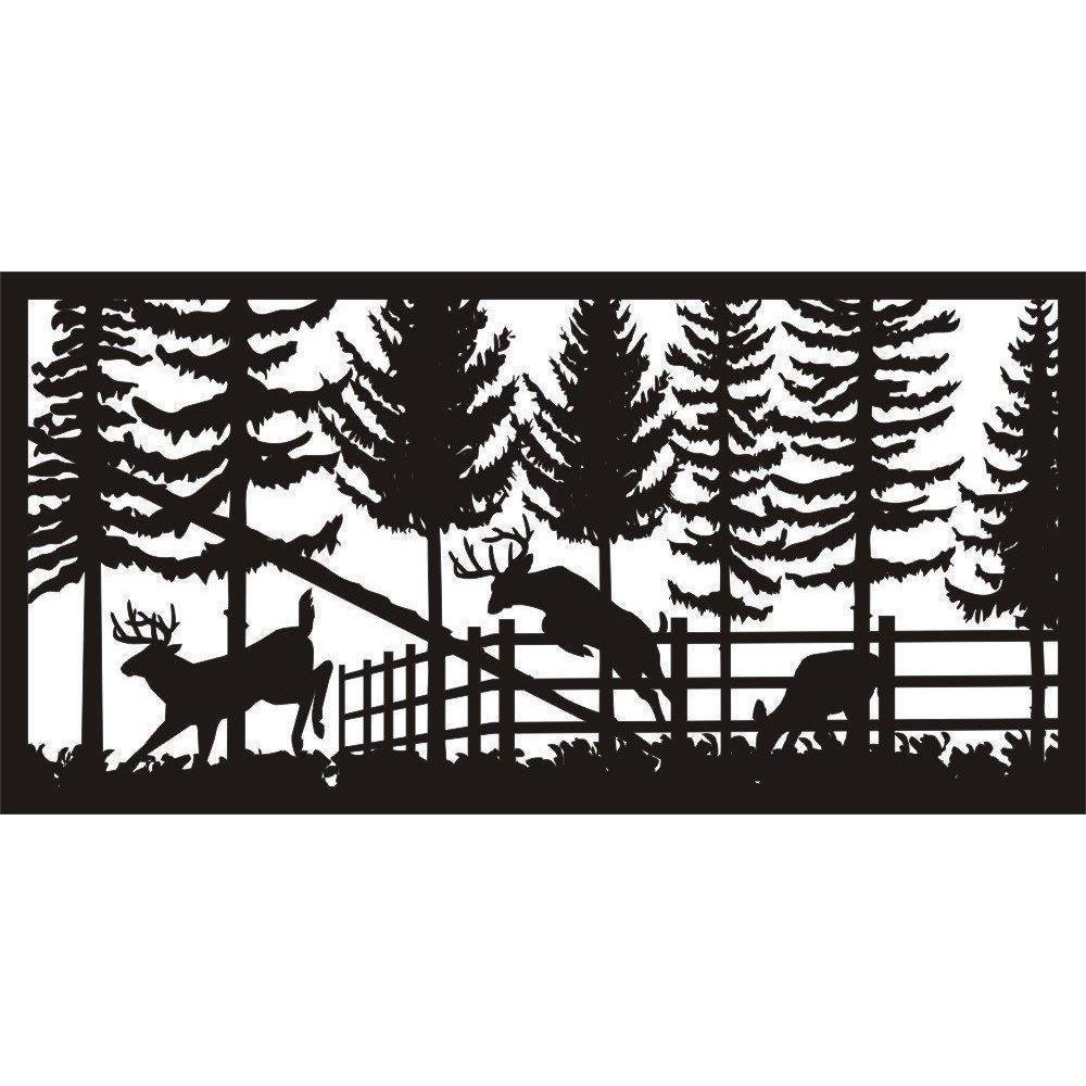 Deer in Garden Hunting Metal Balcony / Staircase Panels