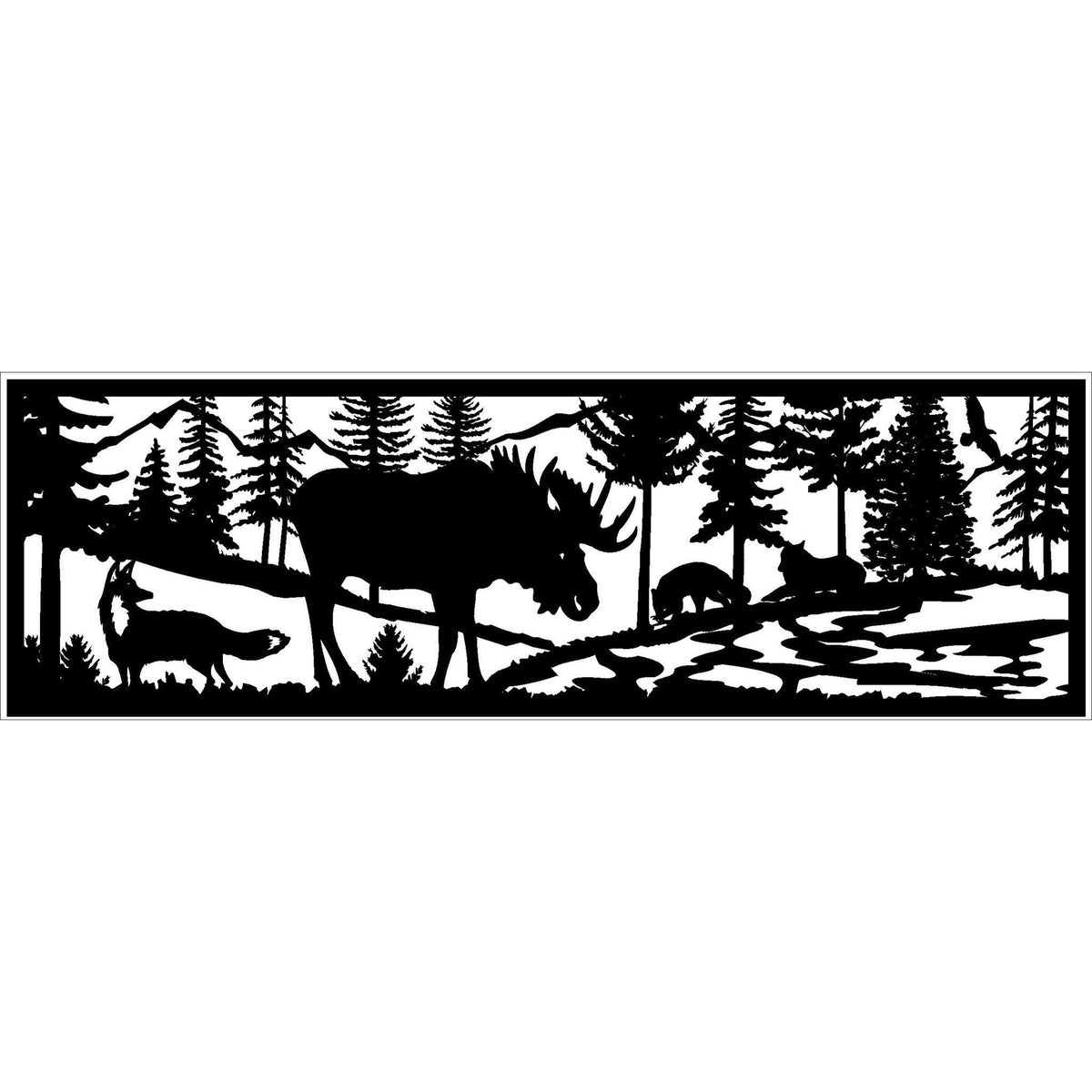Fox Moose River Mountains Hunting Metal Balcony / Staircase Panels