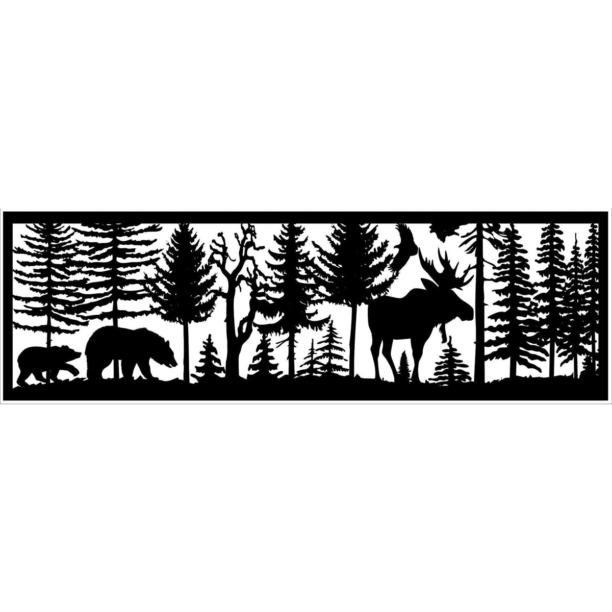 Two Bears Moose Eagle Hunting Metal Balcony / Staircase Panels