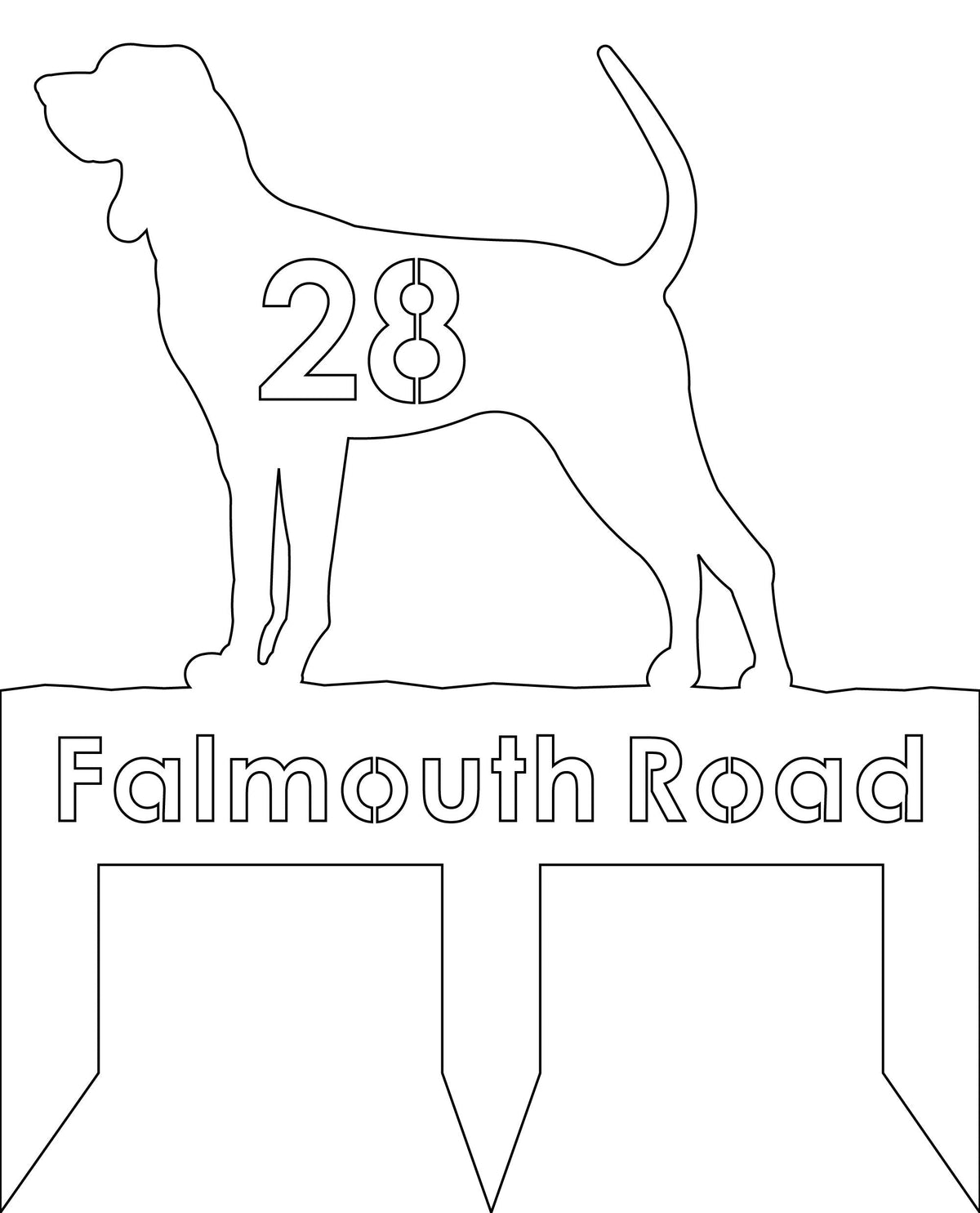 Coonhound dog address stake