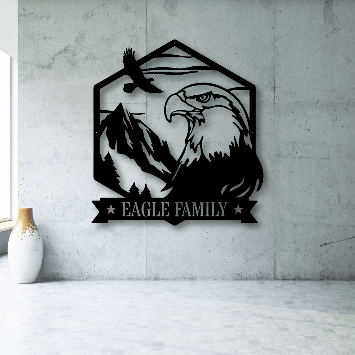 Majestic Bald Eagle Hunting Monogram