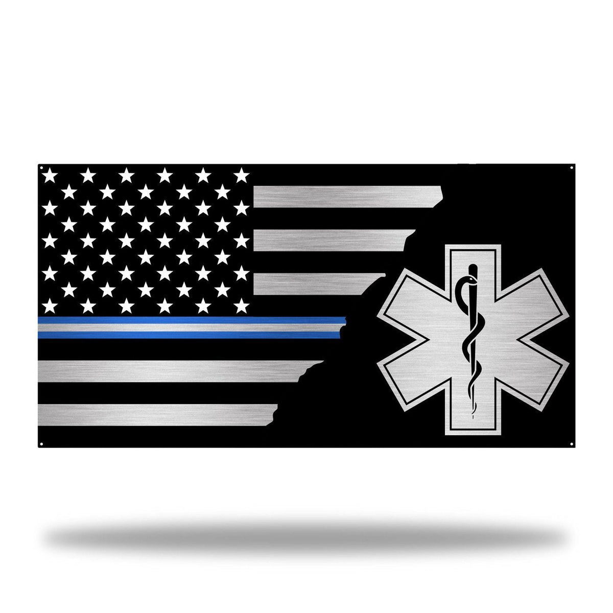 EMS Split Tattered American Flag