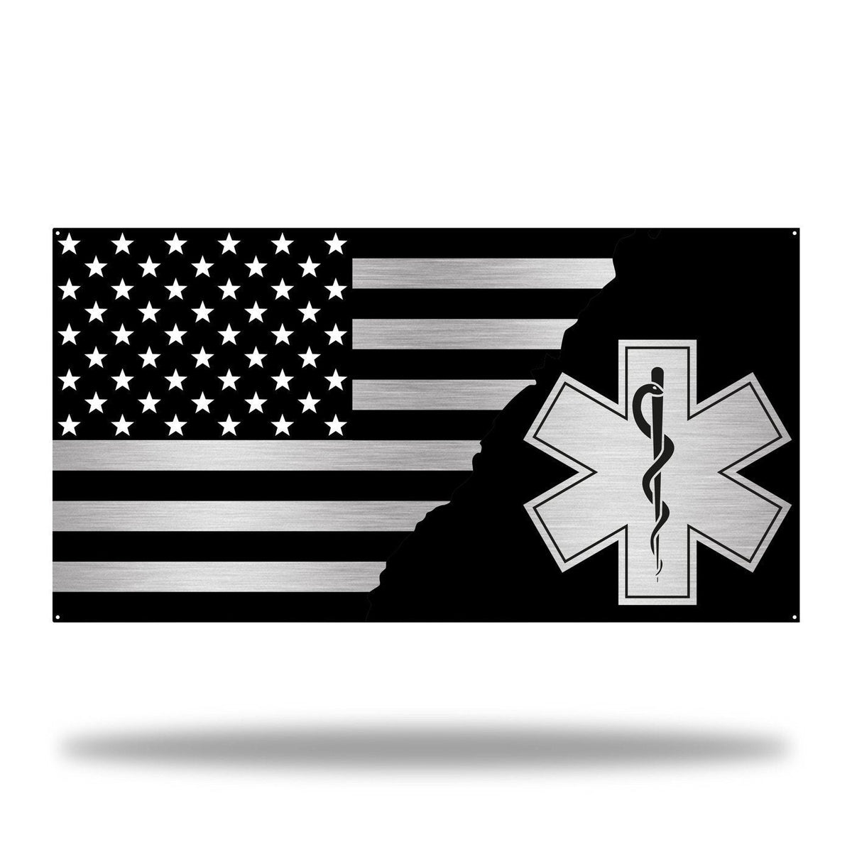 EMS Split Tattered American Flag