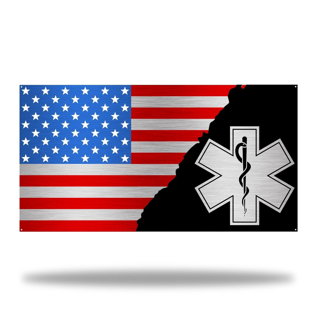 EMS Split Tattered American Flag