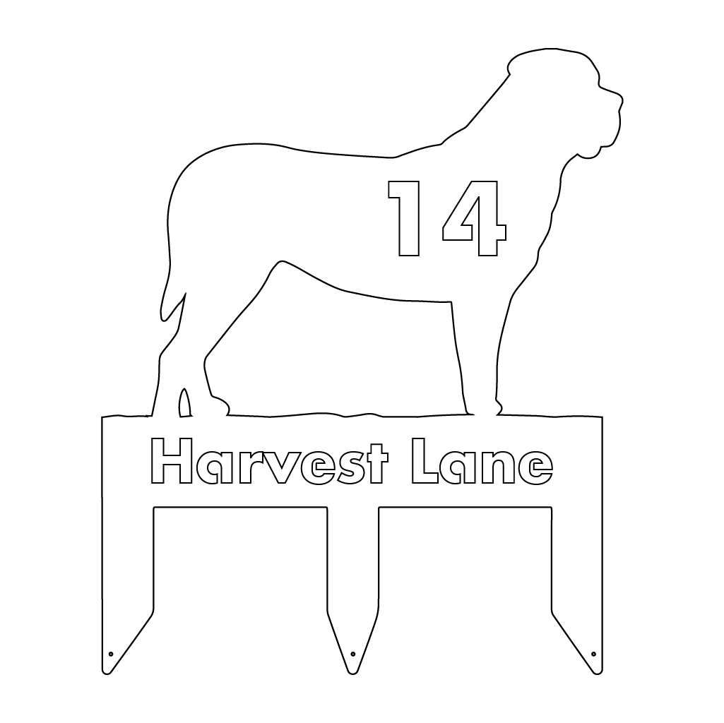 English Mastiff dog address stake