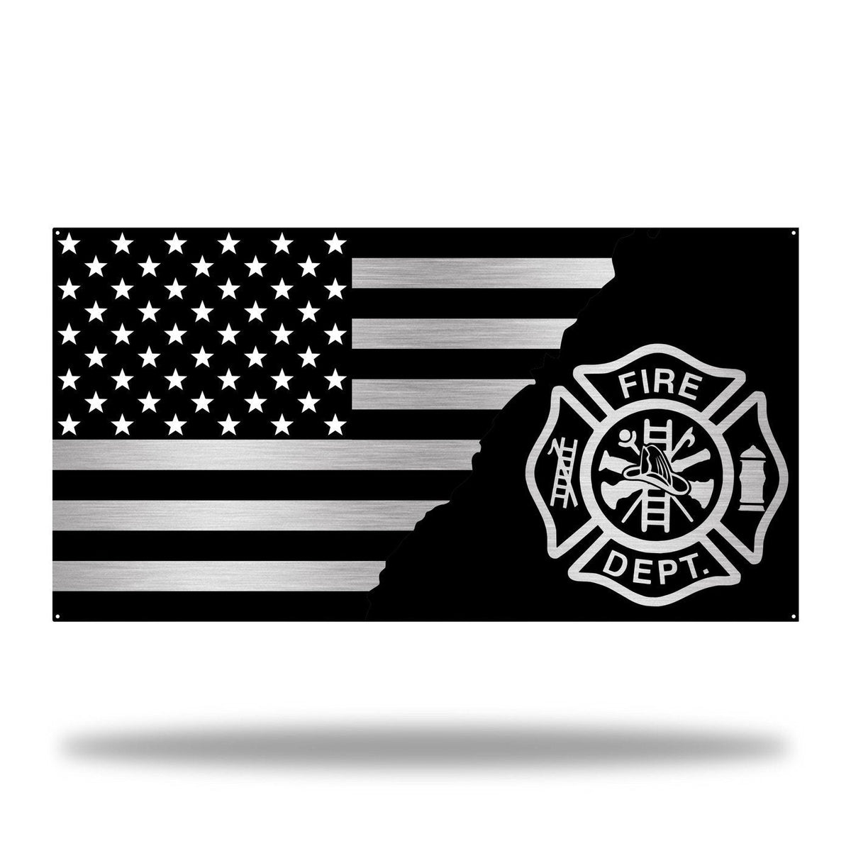 Firefighter Split Tattered Flag