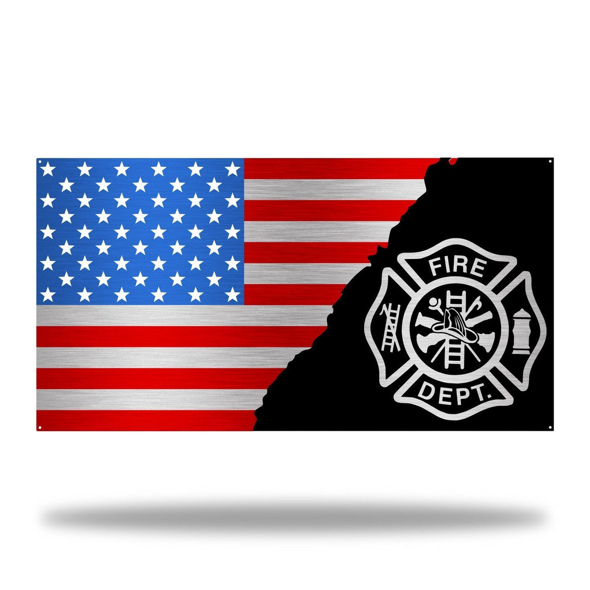 Firefighter Split Tattered Flag