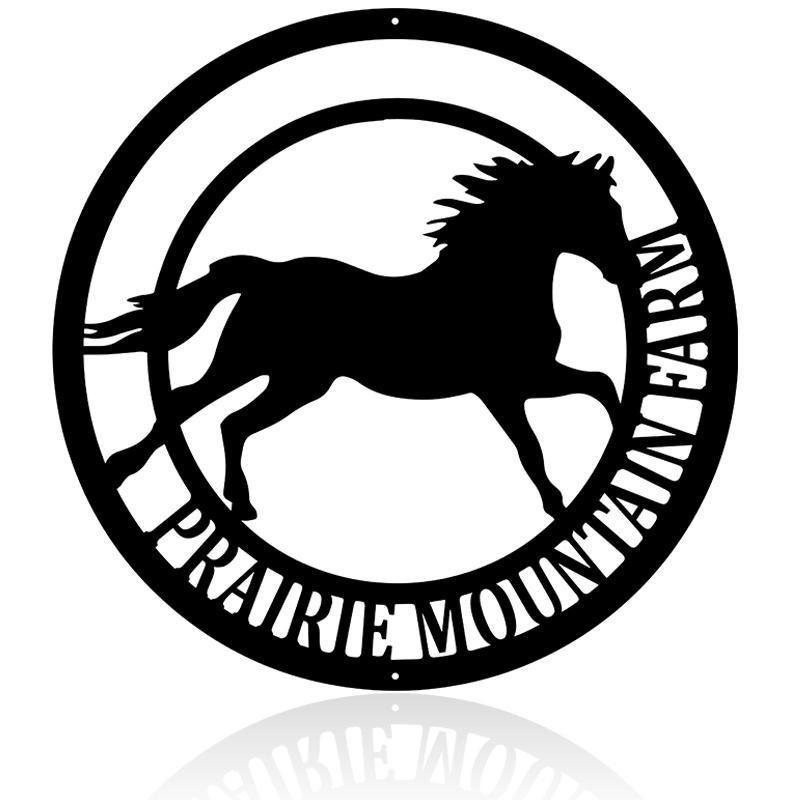 Horse Circle Nameplate Monogram