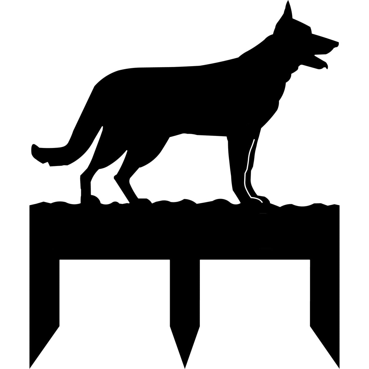 German Shepherd dog address stake