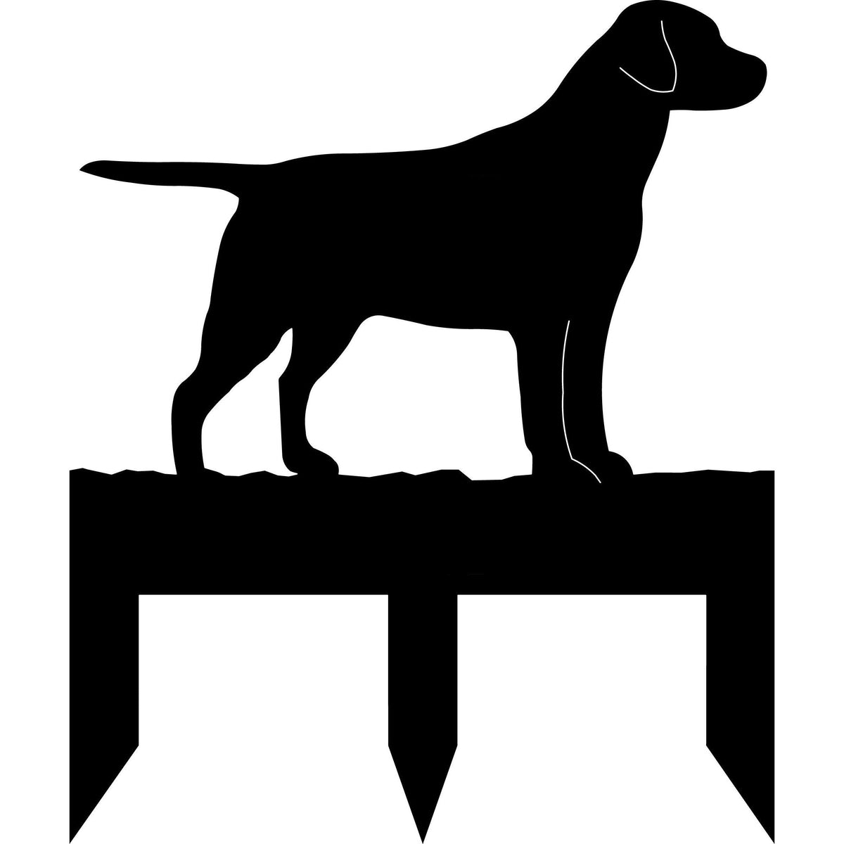 Labrador Retriever dog address stake