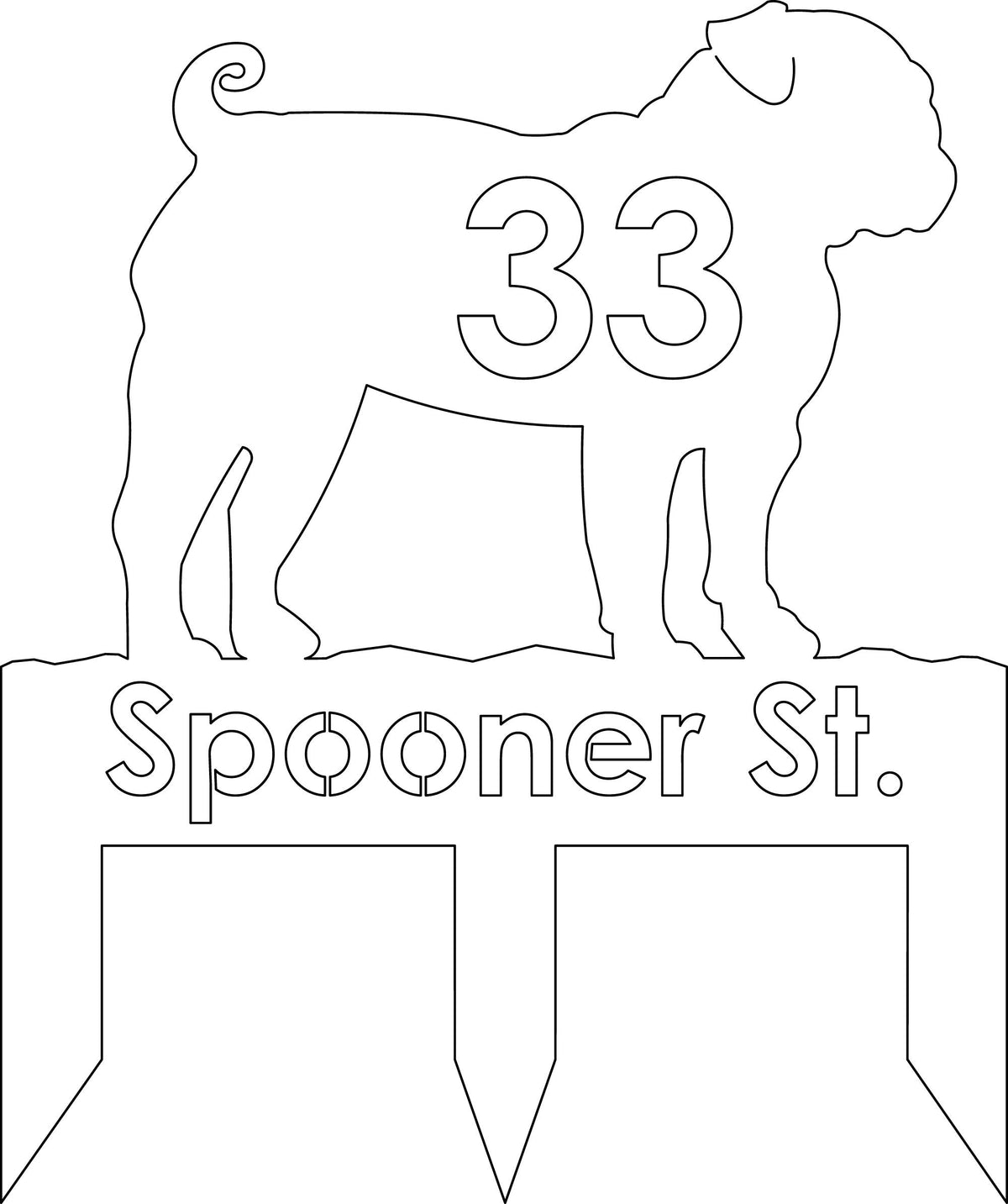 Pug dog address stake