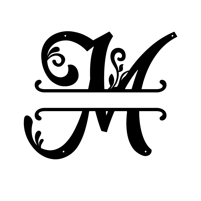 Initial Monogram Metal Sign Monogram