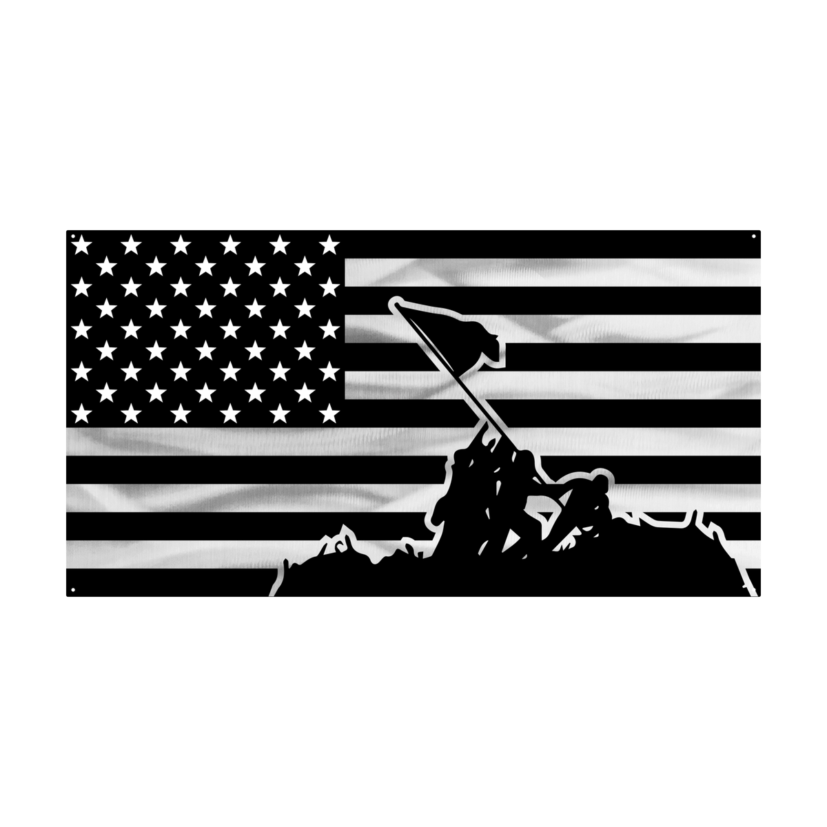 Battle of Iwo Jima Metal American Flag