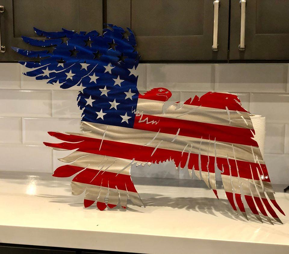 Soaring Eagle American Flag Decor