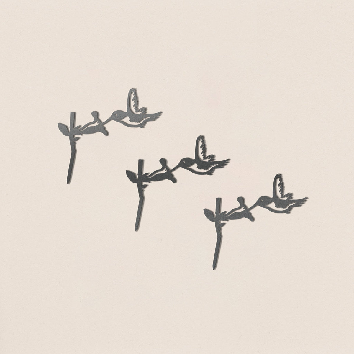 Baby Bird Bundle - Hummingbird Trio Stake Garden Art