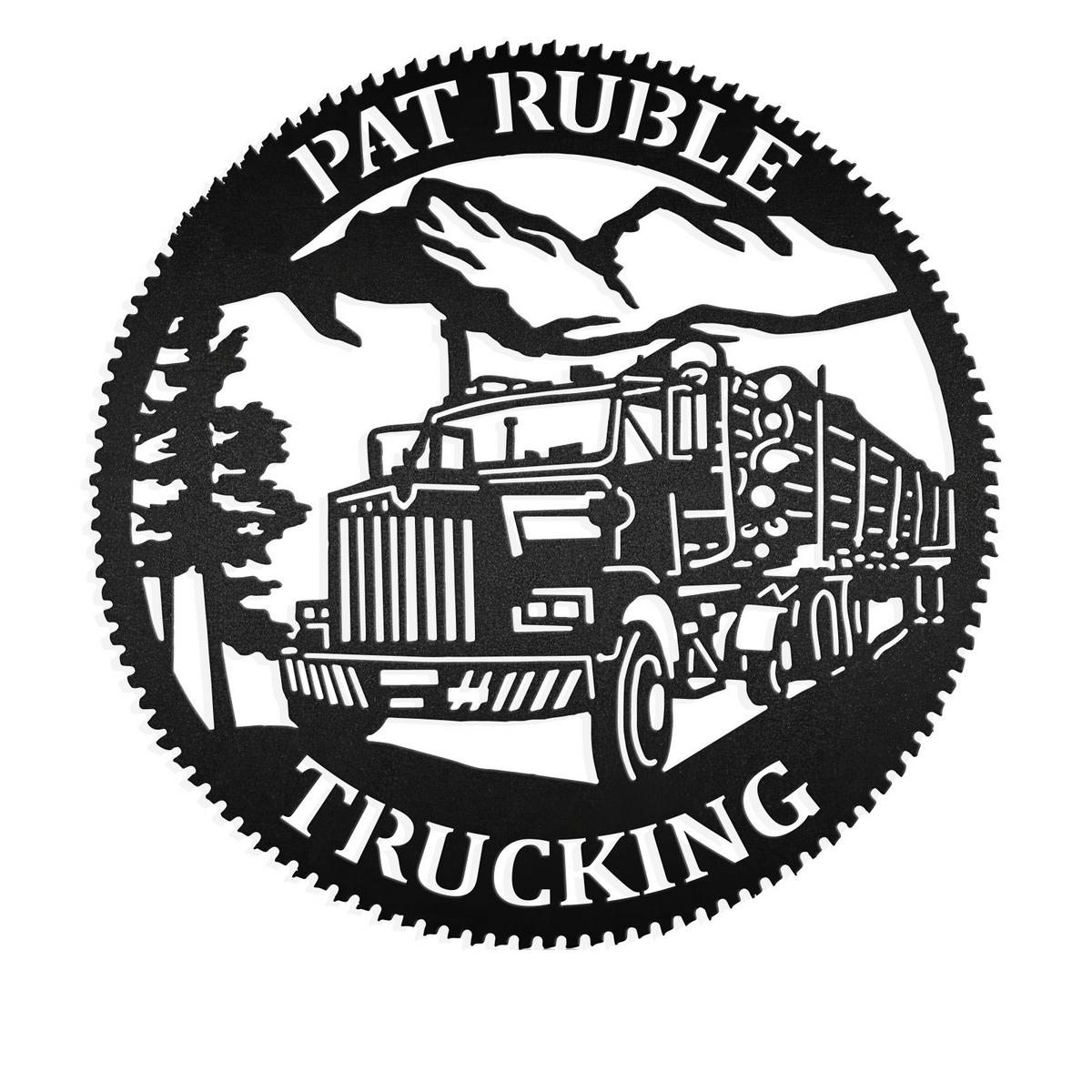 Log Trucking Big Rig Vehicle Monogram