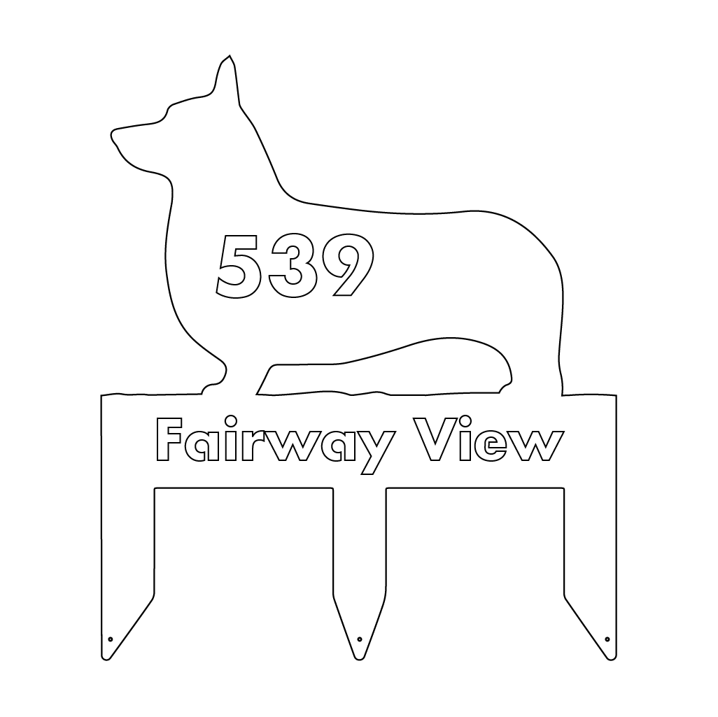 Pembroke Welsh Corgi dog address stake