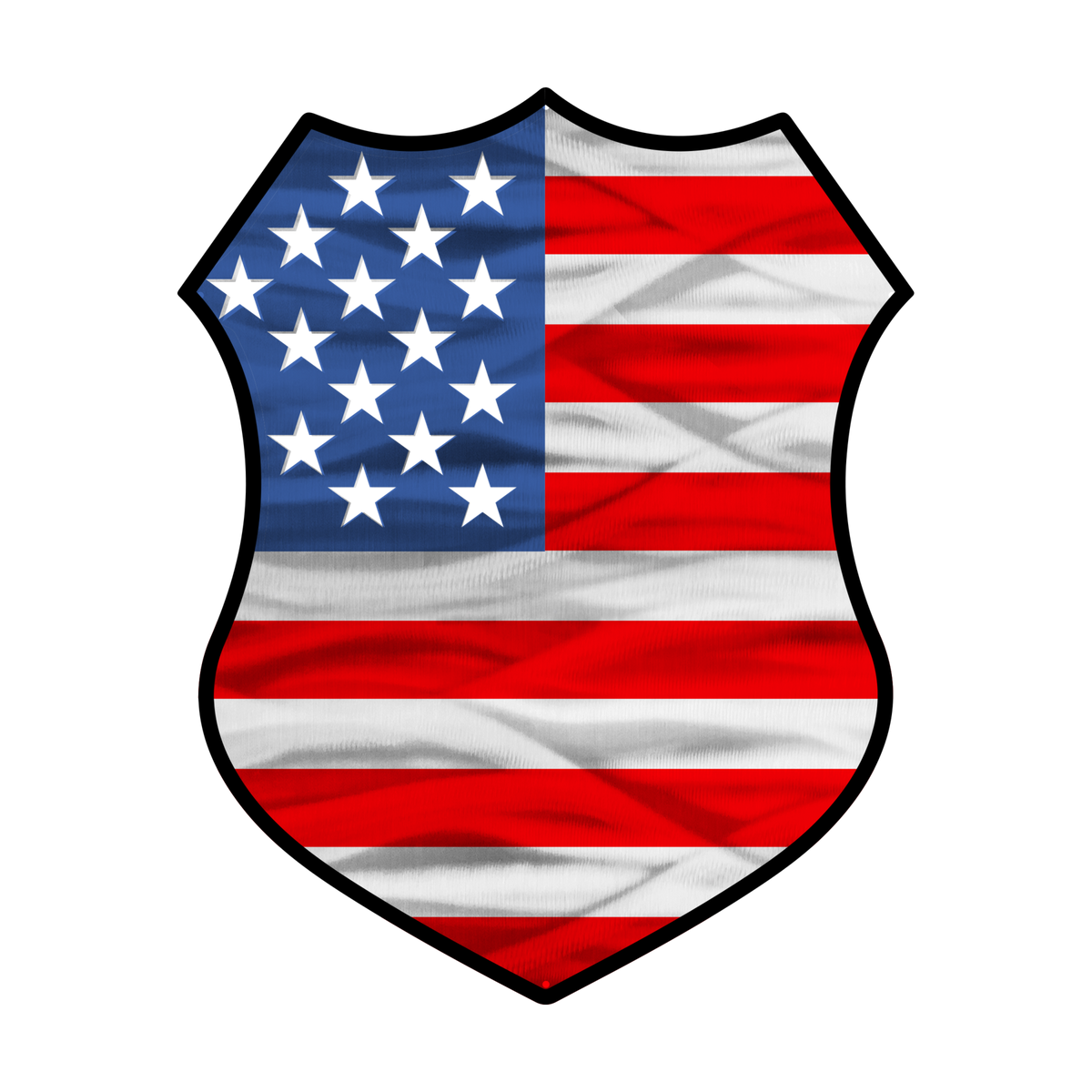 American Flag Police Shield Wall Art