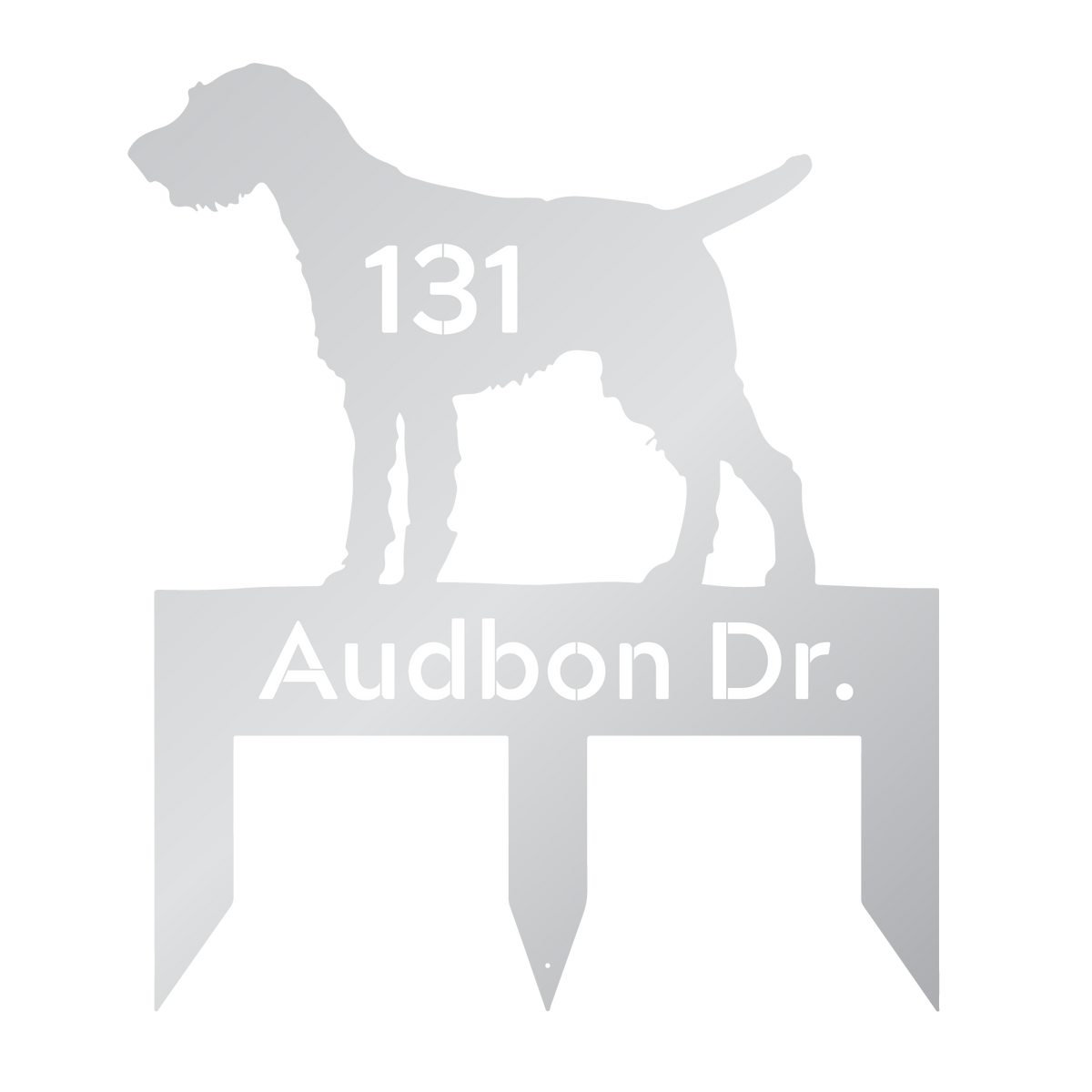 Pudelpointer dog address stake
