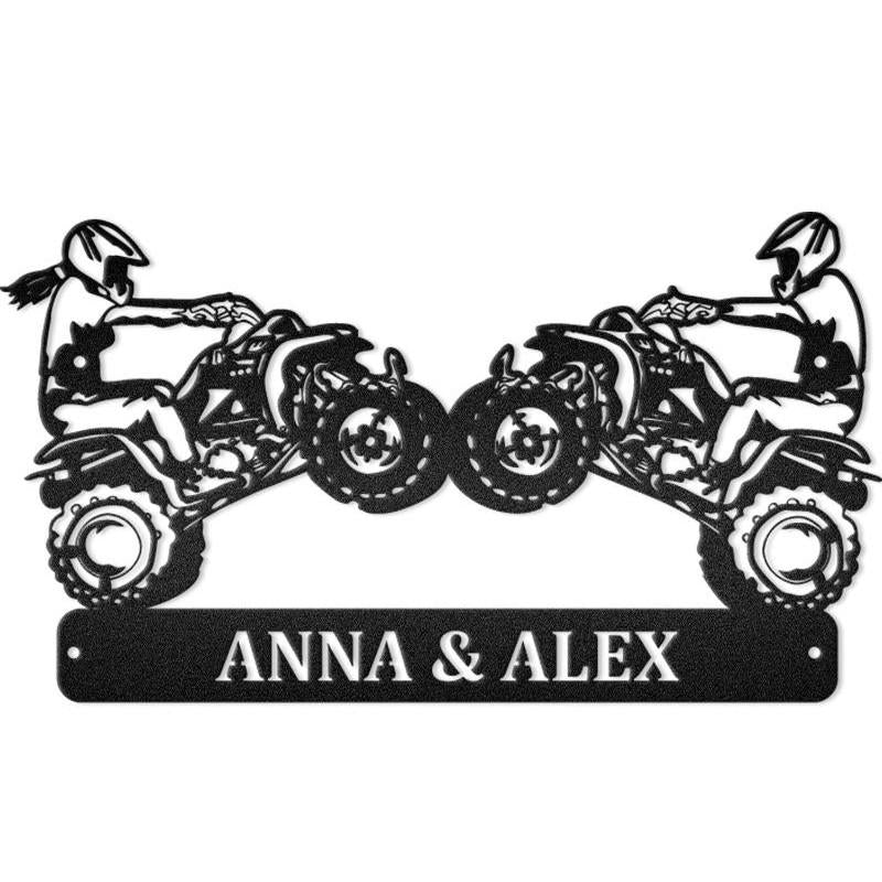 Couple ATV Motorcycle Monogram
