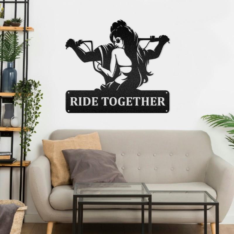 Biker Couple Ride Together Motorcycle Monogram