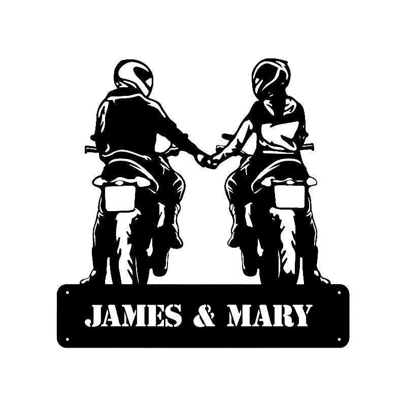 Couple Holding Motorcycle Monogram