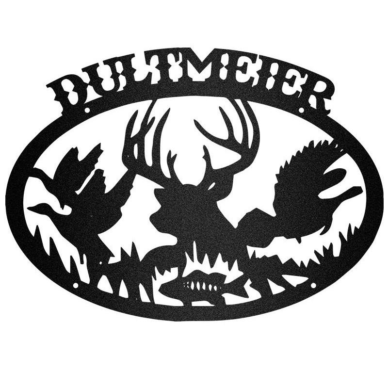 Deer Duck Pheasant &amp; Fish Fishing Hunting Monogram