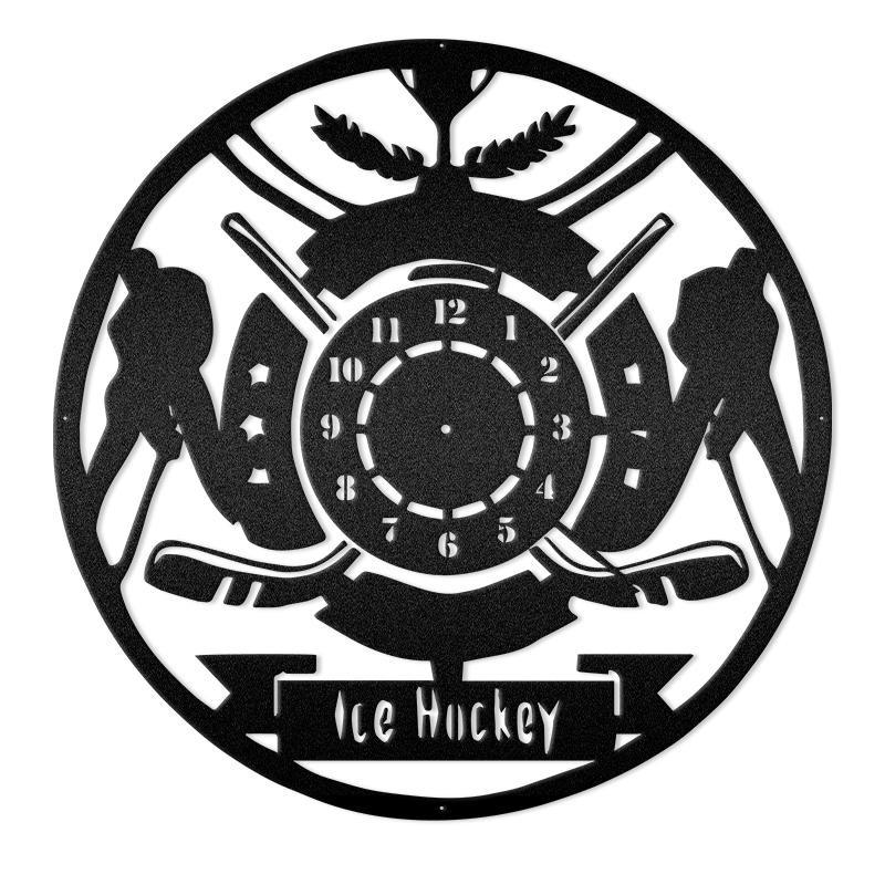 Ice Hockey Wall Clock Sports Monogram