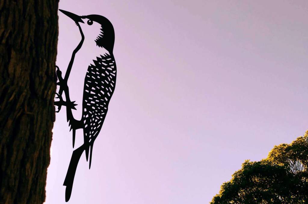 Woodpecker Stake Garden Art