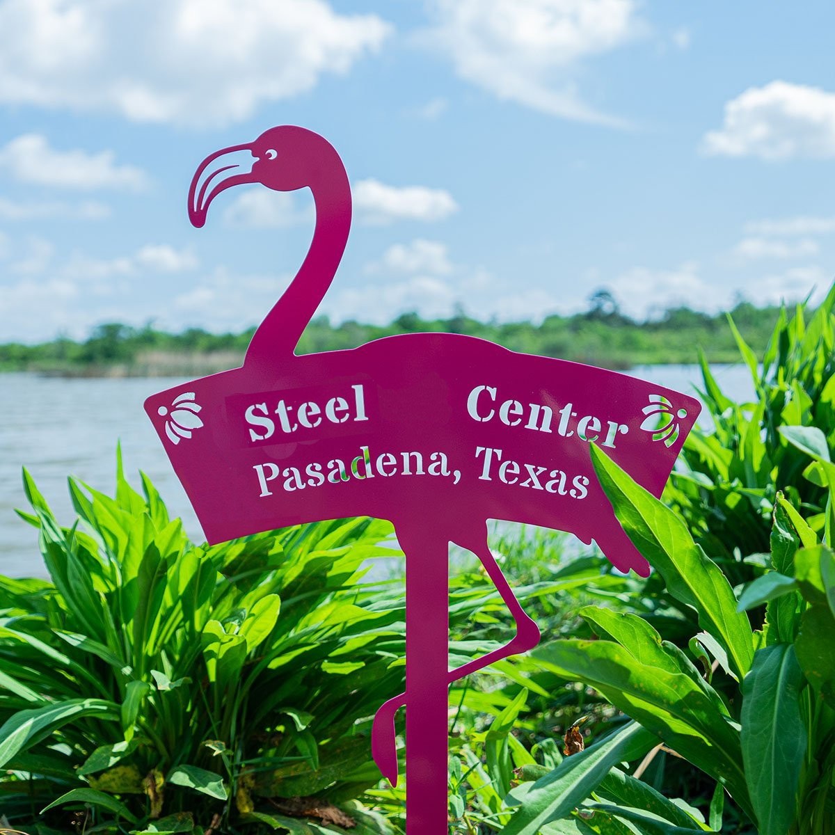 Flamingo Yard Address Sign Monogram