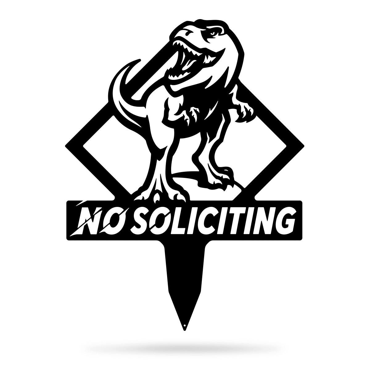 No Soliciting T-Rex Garden Stake