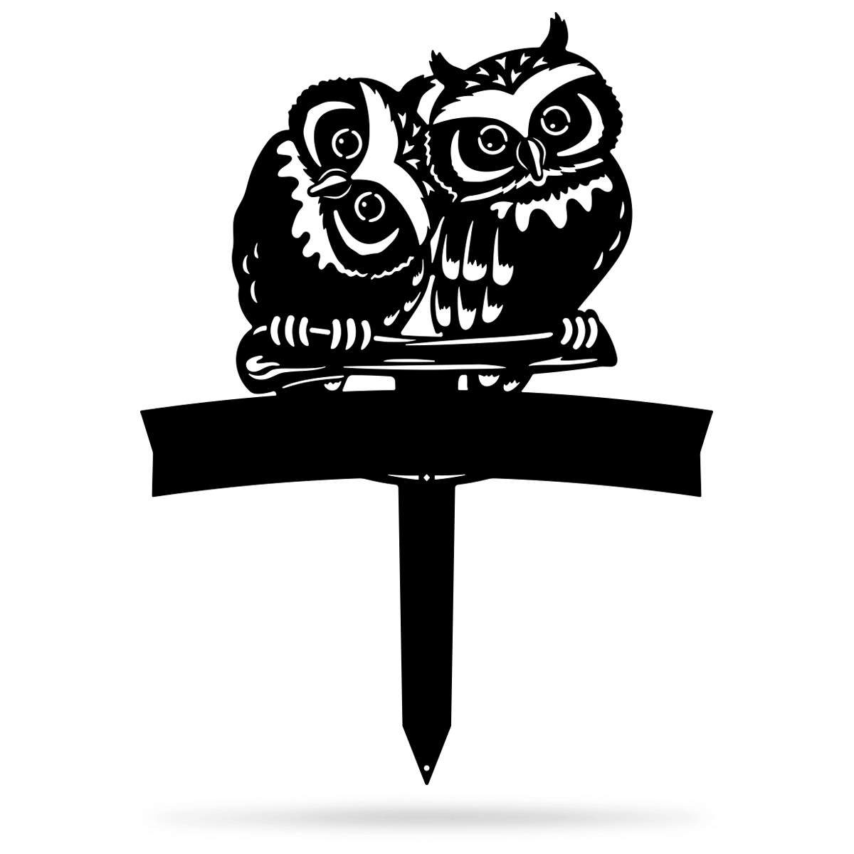 Owl Monogram Garden stakes