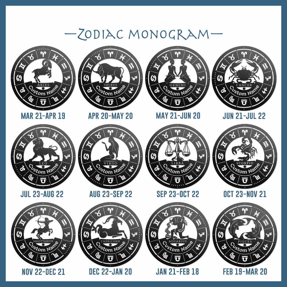 Capricorn - Zodiac Monogram