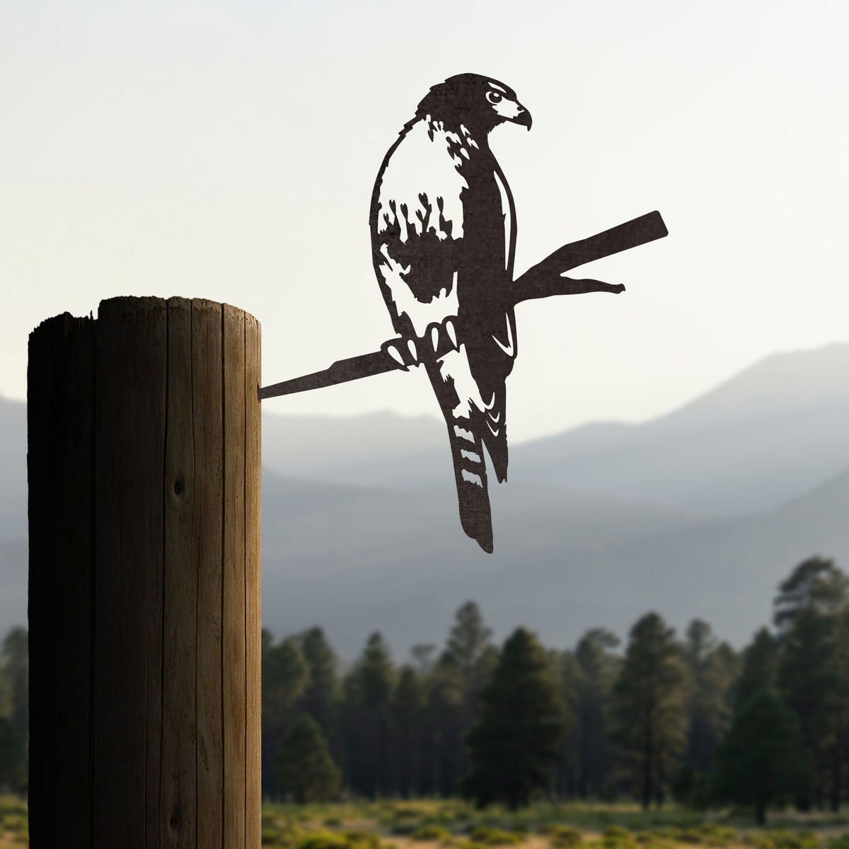 Red-tailed Hawk Stake Garden Art