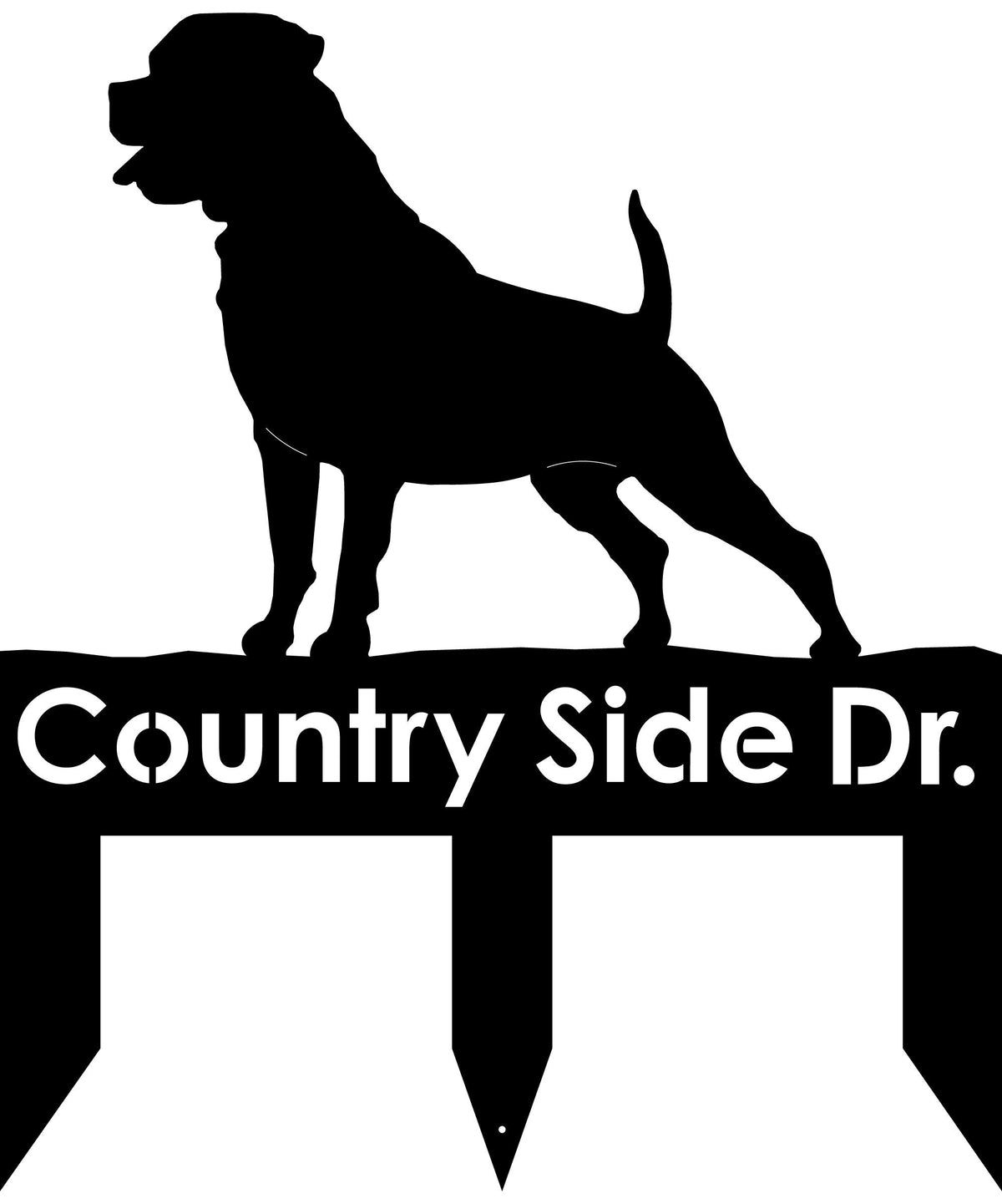 Rottweiler dog address stake