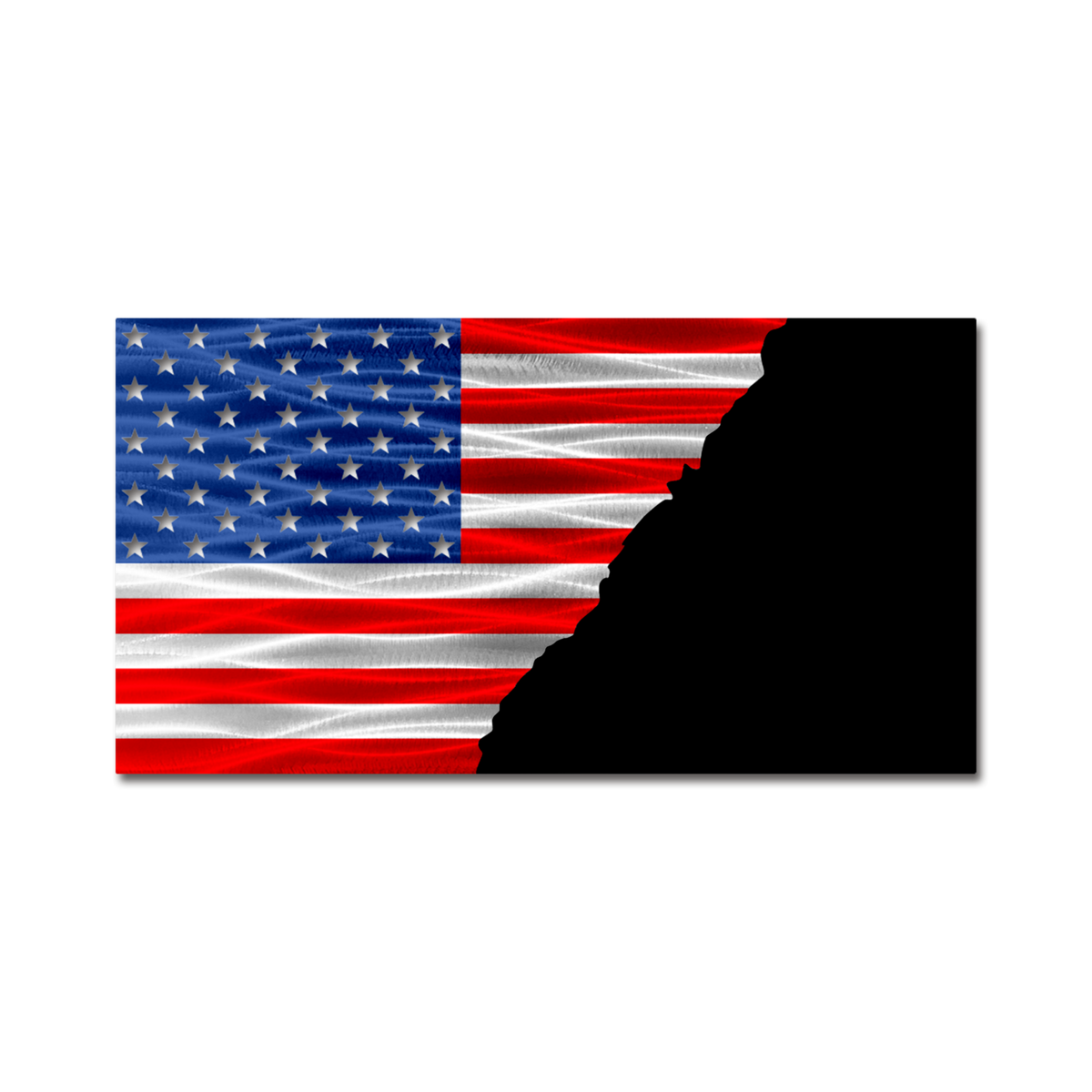 Metal Split American Flag