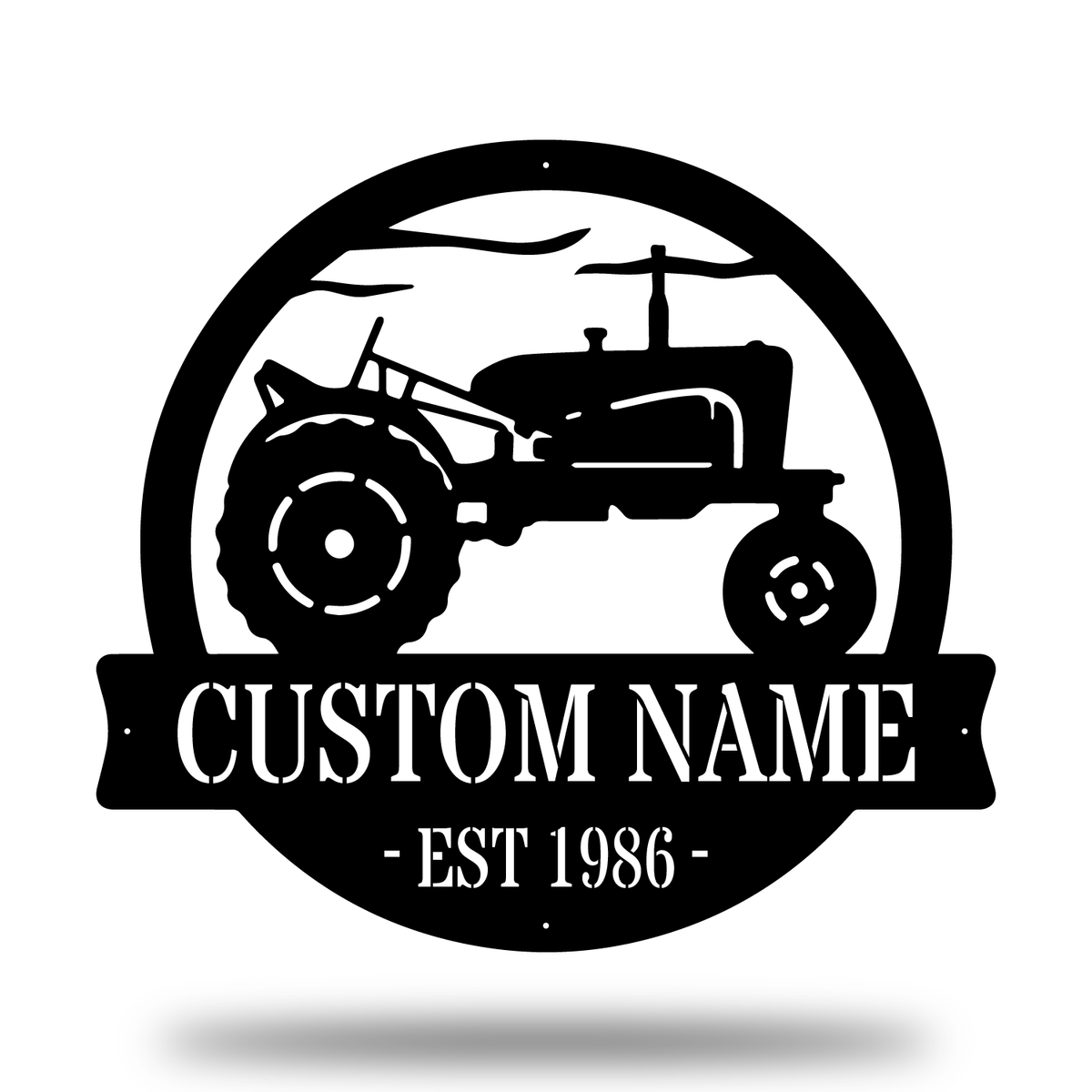 Vintage Tractor Vehicle Monogram