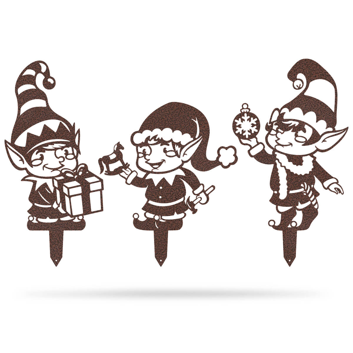 Christmas Elves 3 Pack Garden Stakes