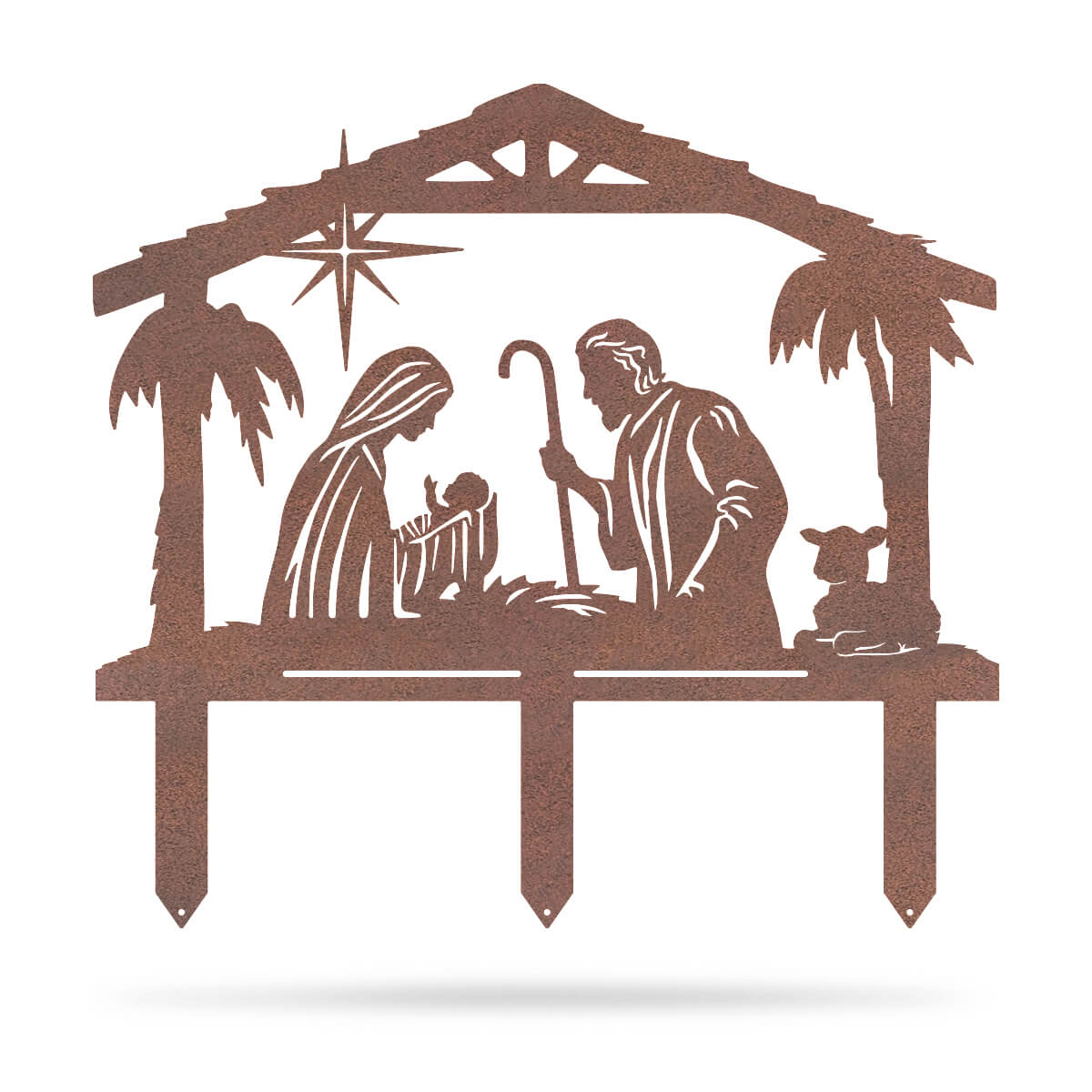 Garden Art - Nativity Scene Christmas Monogram