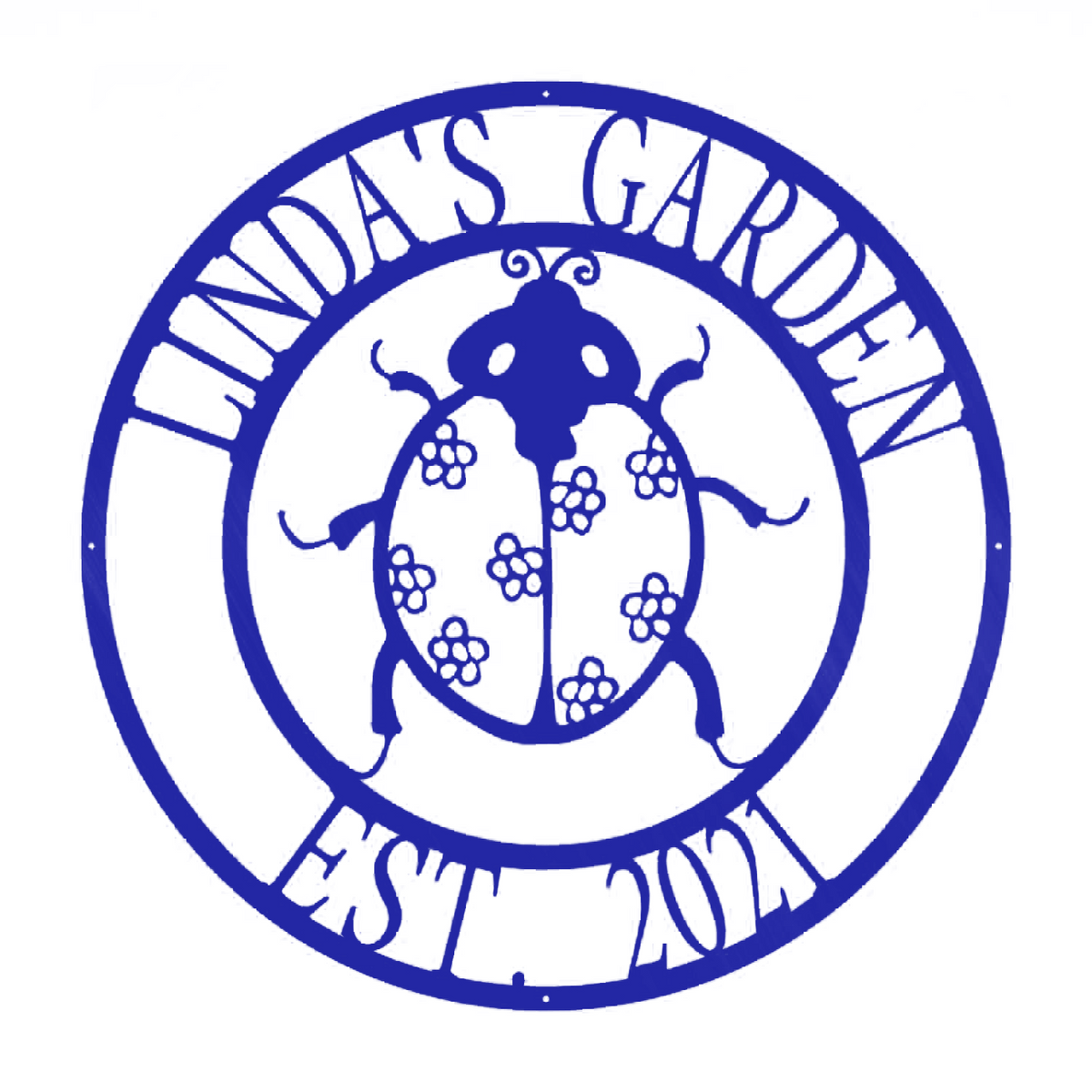 Ladybug Farm Garden Art Monogram