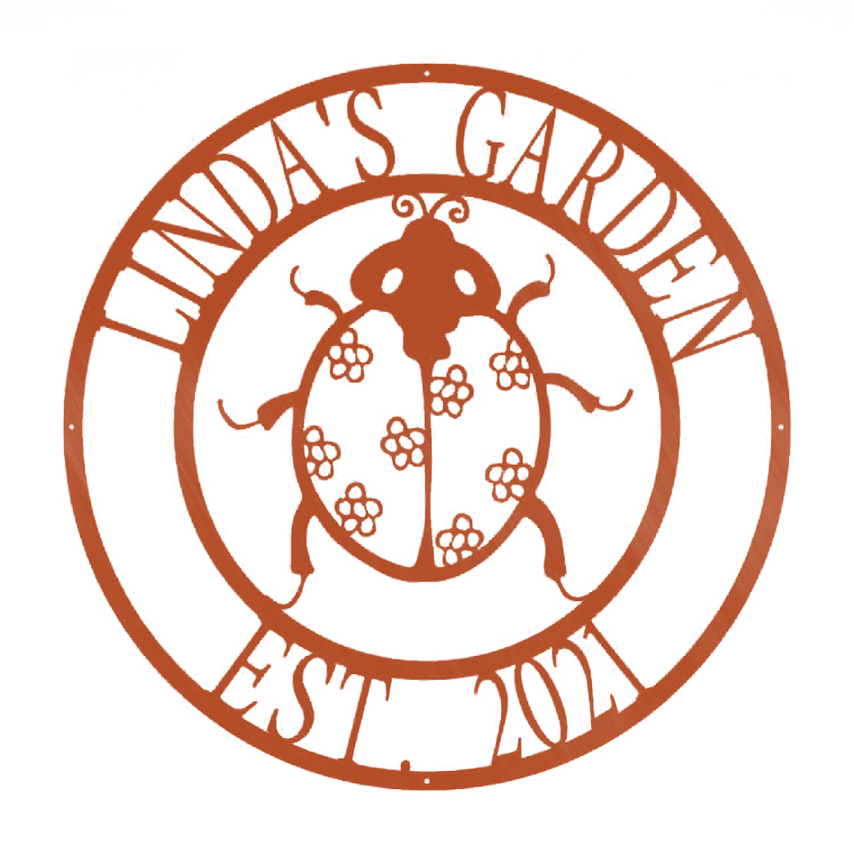 Ladybug Farm Garden Art Monogram