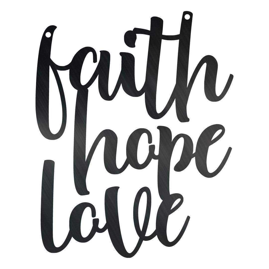 Cursive Faith Hope Love Wall Art