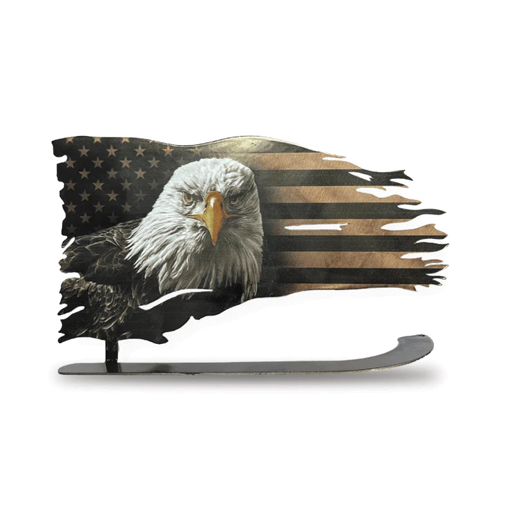 Distressed Eagle Flag - Pop-Up Stand (UV Steel)