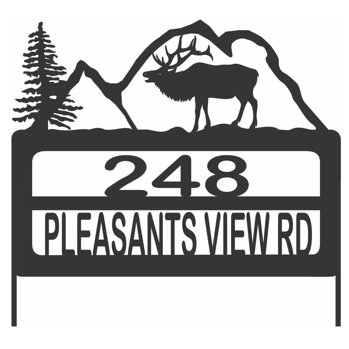 Elk Mountain Address Yard Sign Hunting Monogram