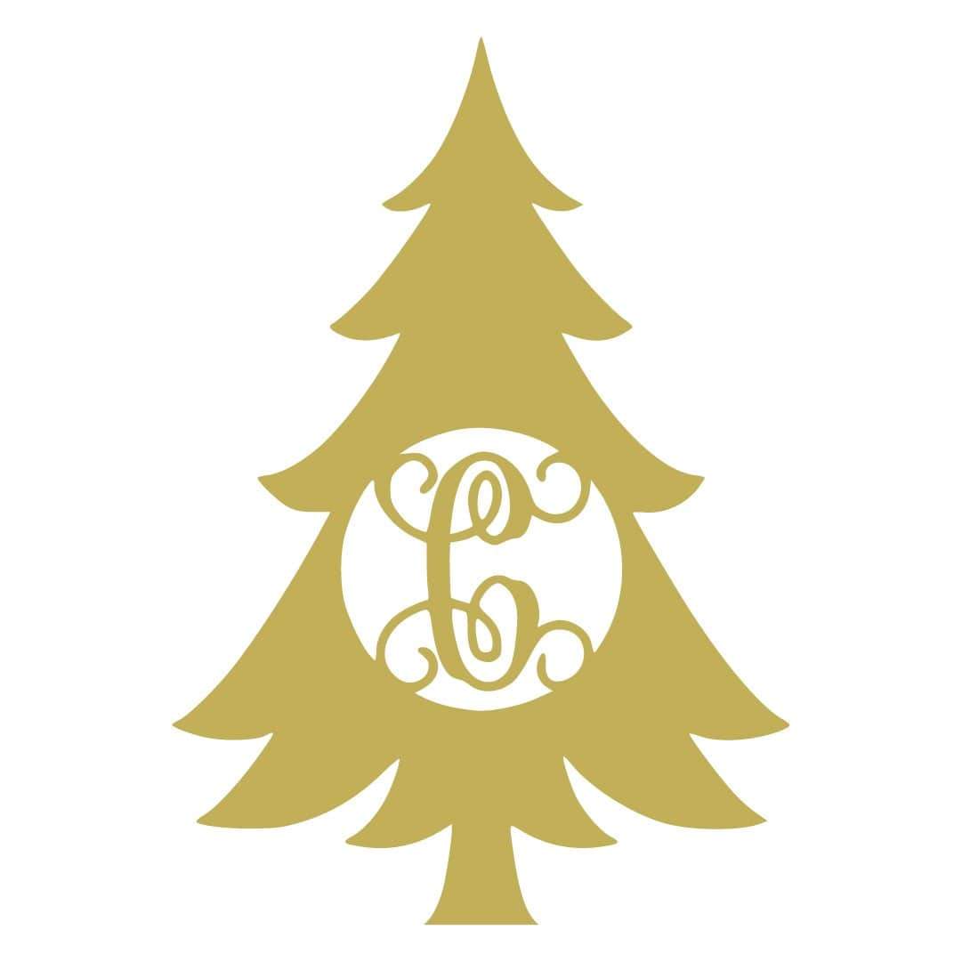 Initial Christmas Swirl Ornament Monogram