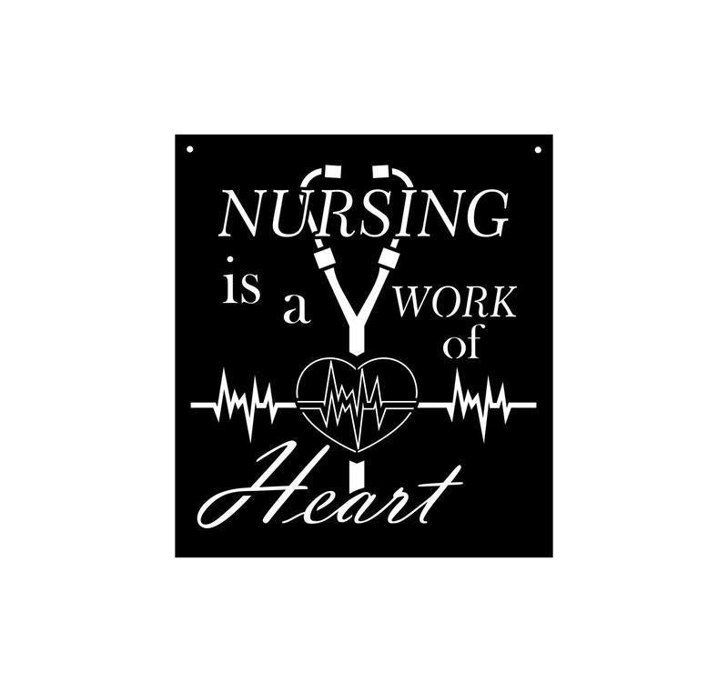 Work of Heart Nurse Sign Wall Art